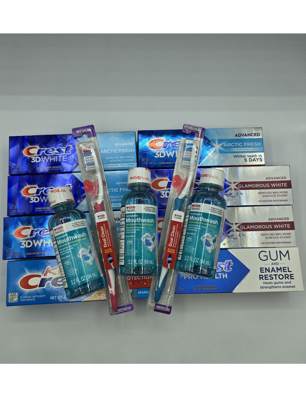 NIB Bundle - Crest toothpaste + Travel Mouthwash + Toothbrushes